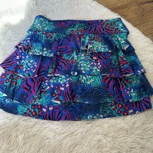Dona Jo Multicolor Patterned Tennis Skort